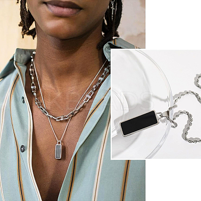 10Pcs 304 Stainless Steel Rope Chain Necklaces for Men Women NJEW-BC0001-07-1
