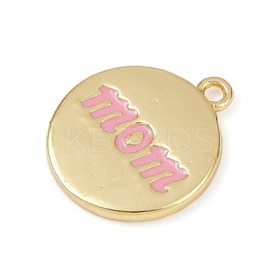 Mother's Day Brass Enamel Charms KK-R224-07C-G-1
