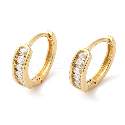 Clear Cubic Zirconia Hoop Earrings EJEW-G348-10G-1