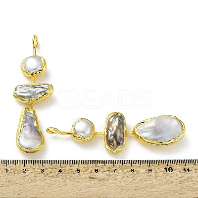 Rack Plating Brass Big Pendants with Natural Keshi Pearl KK-K348-15G-1