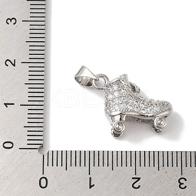 Rack Plating Brass & Cubic Zirconia Pendants KK-L216-064P-1