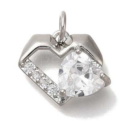 Rack Plating Brass Micro Pave Cubic Zirconia Charms KK-I720-53P-1