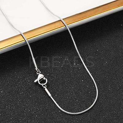 Non-Tarnish Classic Plain 304 Stainless Steel Mens Womens Snake Chain Necklaces X-STAS-M174-018P-B-1