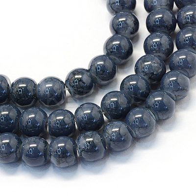 Baking Paint Glass Round Bead Strands DGLA-Q019-10mm-55-1