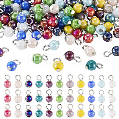 110Pcs 11 Style Glass Pendants PALLOY-TAC0305-1