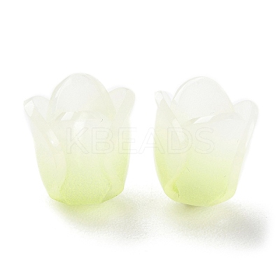 3-Petal Opaque Acrylic Bead Caps SACR-D007-08B-1