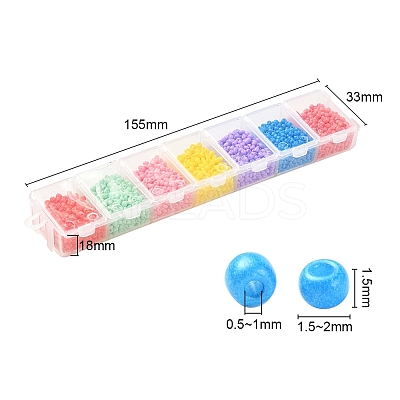 3500Pcs 7 Colors 12/0 Baking Paint Glass Round Seed Beads SEED-YW0001-26-1