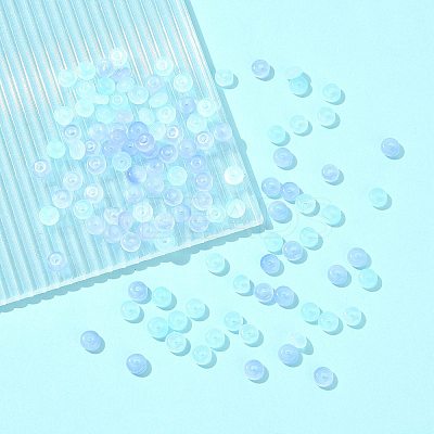 120Pcs 2 Colors Baking Paint Imitation Jade Glass Beads DGLA-FS0001-21B-1