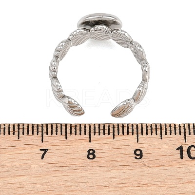 Shell Shape 304 Stainless Steel Cuff Ring Components SA-CBA098D-04P-A-1