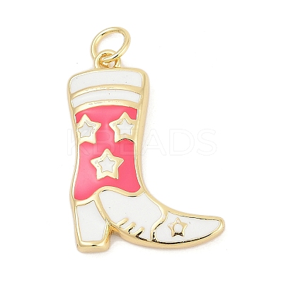 Brass Enamel Pendants KK-G522-50G-02B-1