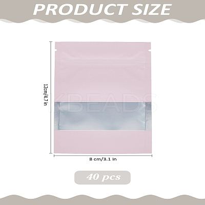 40Pcs Rectangle Composite Material Clear Window Zip Top Mylar Bags ABAG-LP0001-38A-1