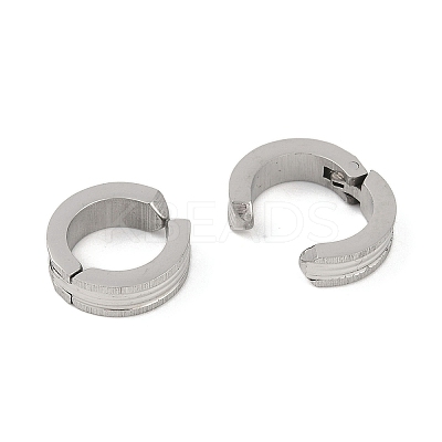 Non-Tarnish Frosted 304 Stainless Steel Non Piercing Earrings EJEW-M001-07A-P-1