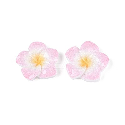Plumeria Flower Opaque Resin Cabochons CRES-T025-30C-02-1