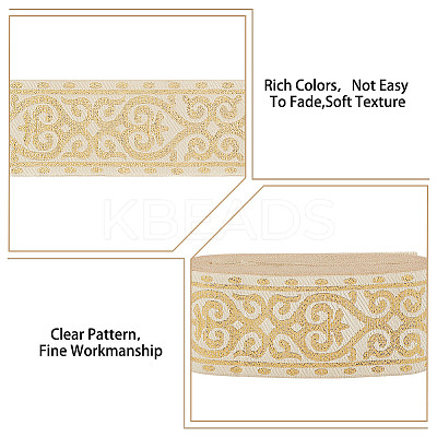 7M Ethnic Style Polyester Jacquard Heart Ribbon SRIB-WH0026-16-1