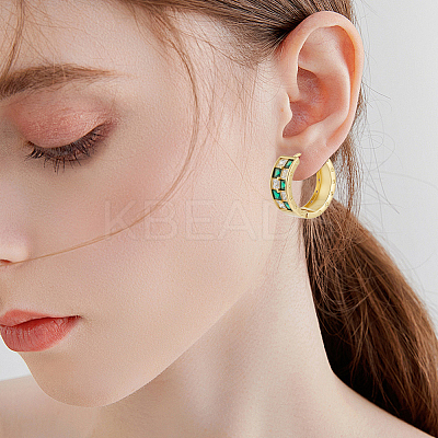 2 Pairs 2 Colors Rack Plating Brass Hoop Earrings EJEW-BBC0002-11-1