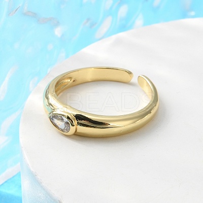 Teardrop Cubic Zirconia Solitaire Ring for Her RJEW-C017-10G-RS-1