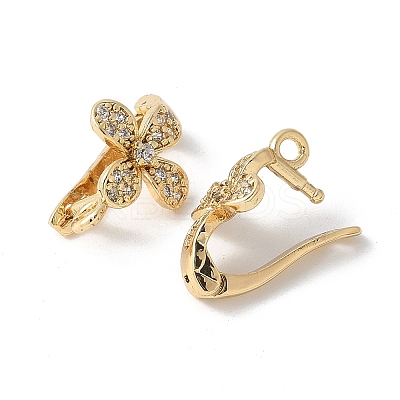 Brass Micro Pave Cubic Zirconia Pendants Bails KK-D324-40G-1