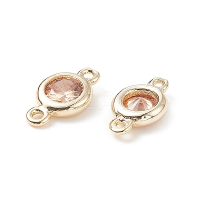 Brass Pave Cubic Zirconia Connector Charms LS-KK-TAC0015-01G-07-1
