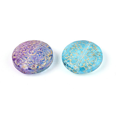 Baking Paint Transparent Glass Beads DGLA-N018-28-1