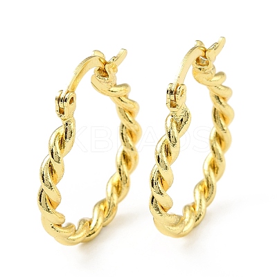 Brass Twist Rope Hoop Earrings for Women EJEW-A070-10G-1