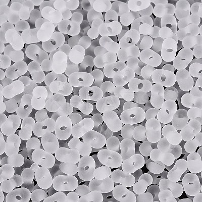 FGB Frosted Transparent Glass Seed Beads SEED-N013-06A-01-1