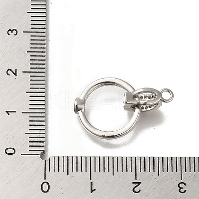 Brass Micro Pave Clear Cubic Zirconia Fold Over Clasps KK-H480-28P-1