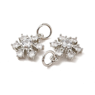 Rack Plating Brass Micro Pave Cubic Zirconia Pendants X-KK-E081-16P-1