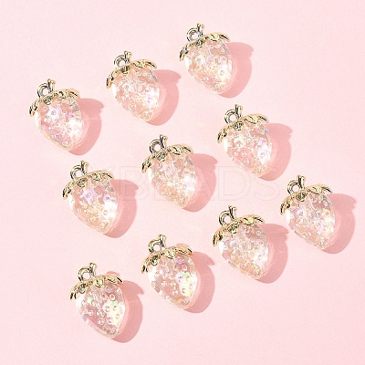 10Pcs Transparent Acrylic Pendants MACR-FS0002-08A-1