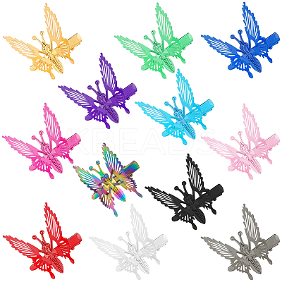 12Pcs 12 Colors Alloy Alligator Hair Clips for Women OHAR-SP0001-07-1