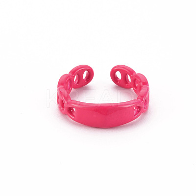 Spray Painted Brass Cuff Rings RJEW-S045-105-NR-1
