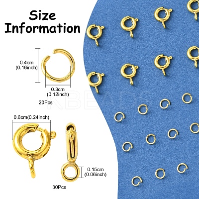 Brass Spring Ring Clasps KK-FS0001-50G-1