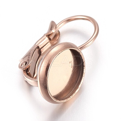 Ion Plating(IP) 304 Stainless Steel Leverback Earring Settings STAS-L211-08A-RG-1