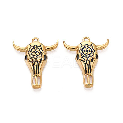 304 Stainless Steel Enamel Pendants X-STAS-N124-09A-G-1