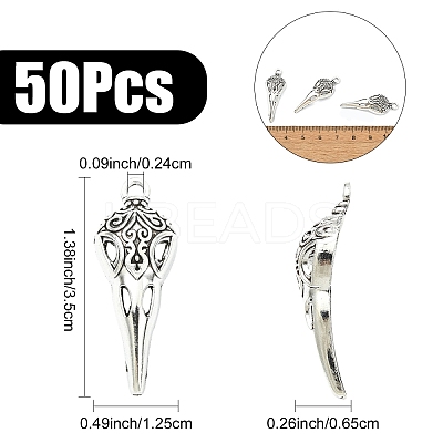 50Pcs Gothic Style Tibetan Style Alloy Pendants FIND-YW0008-51-1