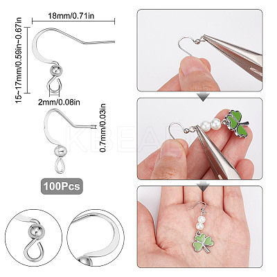 1 Box 100Pcs Bulk 304 Stainless Steel Leverback Earwires Earring Hooks 