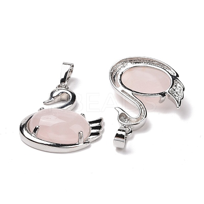 Natural Rose Quartz Pendants G-M385-04P-C-1
