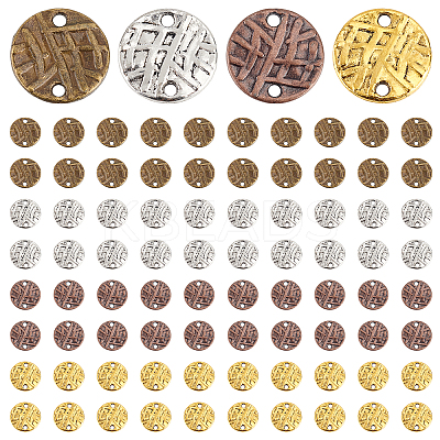 80Pcs 4 Colors Tibetan Style Zinc Alloy Connector Charms FIND-PH0004-84-1