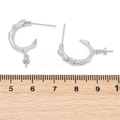 Rack Plating Brass Micro Pave Clear Cubic Zirconia Studs Earrings Finding KK-T072-10P-1