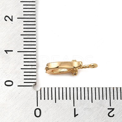 Brass Micro Pave Clear Cubic Zirconia Fold Over Clasps KK-M270-10G-1