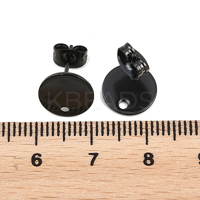 Ion Plating(IP) 304 Stainless Steel Stud Earring Findings STAS-P198-25-10mm-B-1