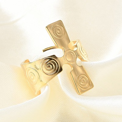 304 Stainless Steel Open Cuff Rings RJEW-S623-01G-1