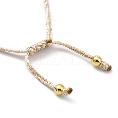 Adjustable Glass Beaded & Brass Chains Link Bracelet for Women BJEW-O187-12-1