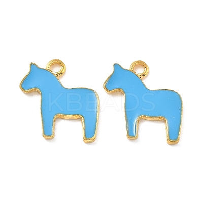 Alloy Enamel Animal Horse Pendants ENAM-M004-06G-1