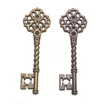 Key Tibetan Style Pendant Rhinestone Settings TIBEB-A101291-R-LF-1