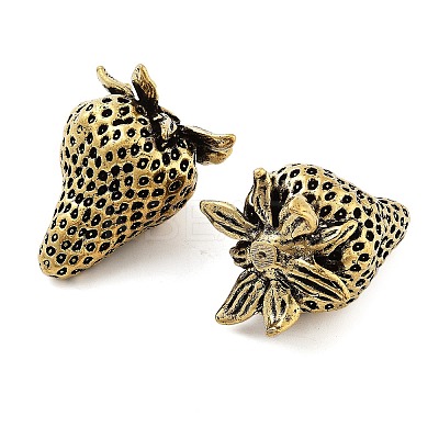 Brass Strawberry Figurines Statues for Home Desktop Feng Shui Ornament DJEW-Z008-04AB-1