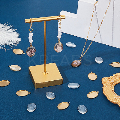 DIY Blank Oval Pendant Making Kits DIY-PH0021-46-1