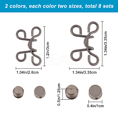 8 Sets 4 Style Alloy Button Pins for Jeans DIY-GF0005-94-1