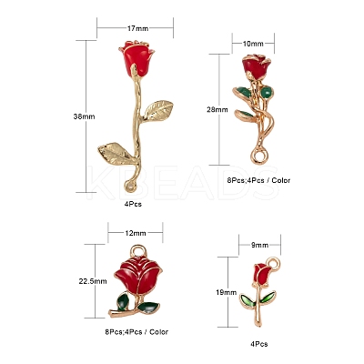 24Pcs 6 Style Alloy Enamel Pendants ENAM-LS0001-67-1