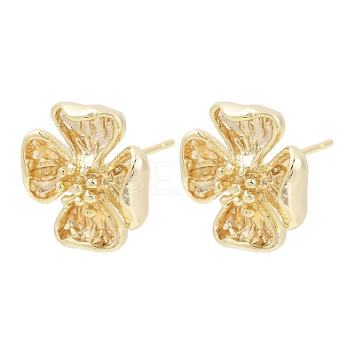 Brass Stud Earring Findings KK-Z099-05G-02-1