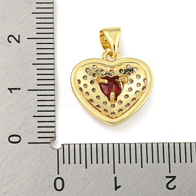Heart Rack Plating Brass Micro Pave Cubic Zirconia Charms KK-Z053-17G-02-1
